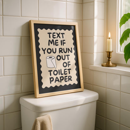 Funny Toilet Paper Print - Cute Wall Art - Bathroom Decor - Toilet Art