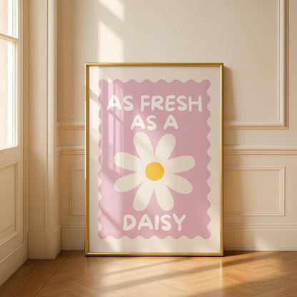 Bathroom Daisy Print - Cute Wall Art - Bathroom Decor - Toilet Art
