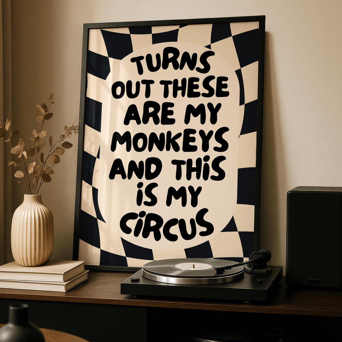 Funny Wall Art Print - Family Prints - Checkered Poster - Alternative Home Decor - Unwelcome Sign