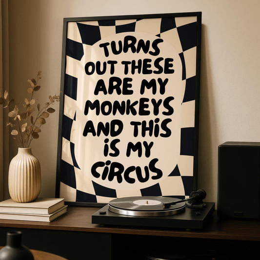 Funny Wall Art Print - Family Prints - Checkered Poster - Alternative Home Decor - Unwelcome Sign