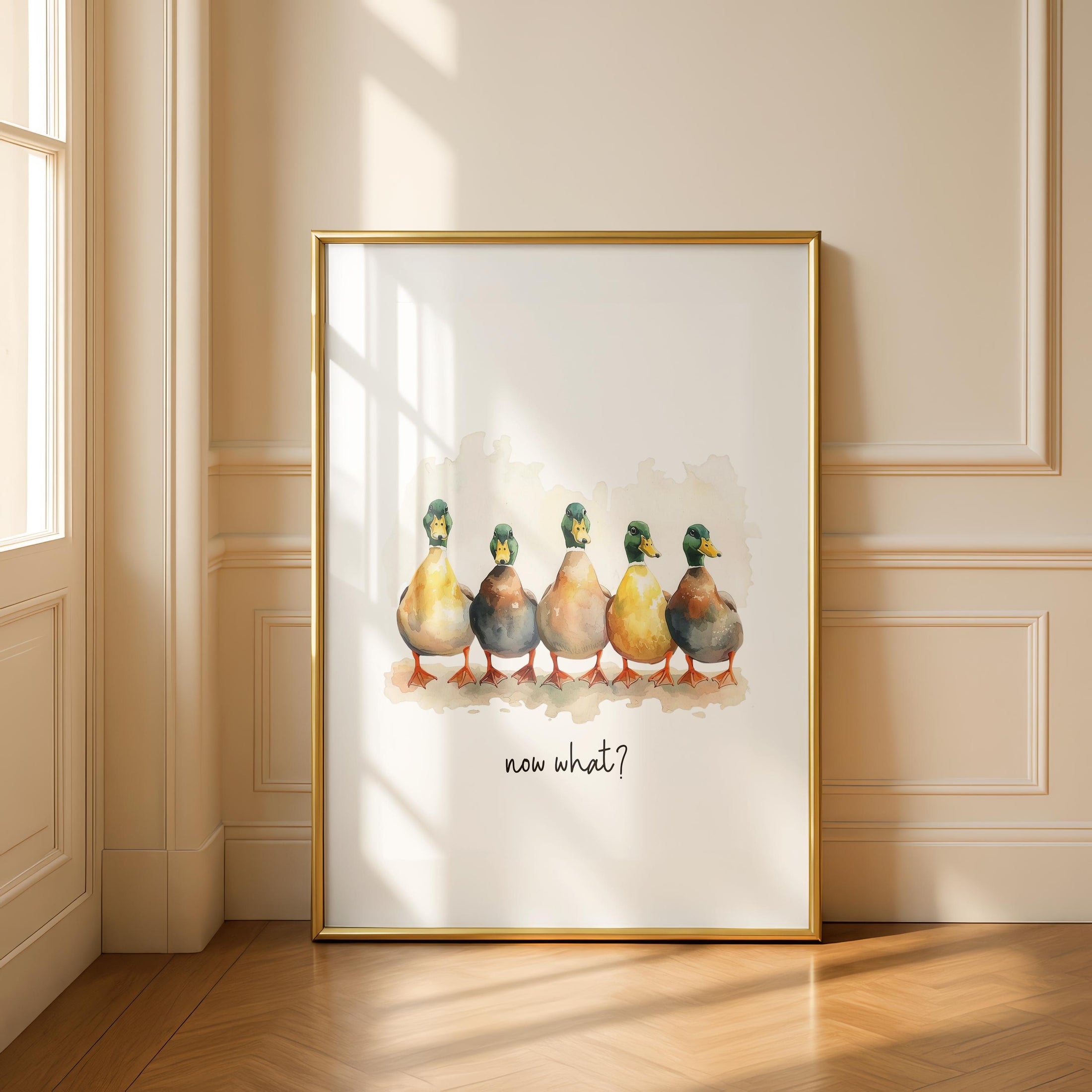 Ducks in a row - Funny Prints - Bathroom Decor - Gallery Wall Art