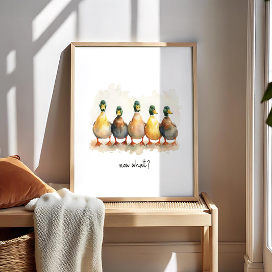 Ducks in a row - Funny Prints - Bathroom Decor - Gallery Wall Art