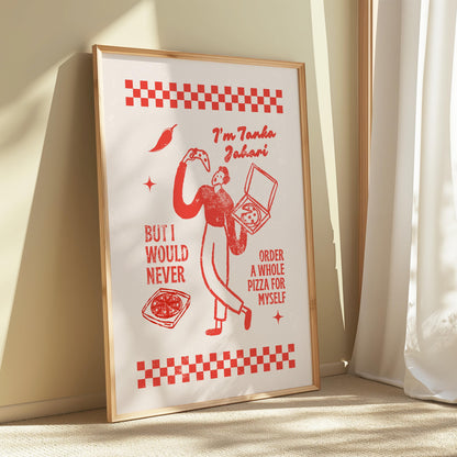 Pizza Art - Tanka Jahari - Fun Kitchen Decor - Dining Prints - Cafe Poster - fun Colorful Wall Art