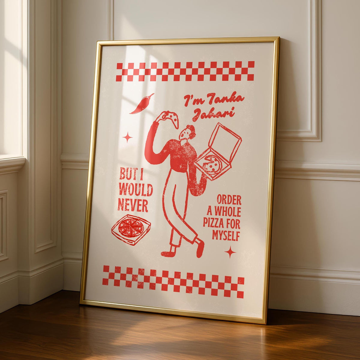 Pizza Art - Tanka Jahari - Fun Kitchen Decor - Dining Prints - Cafe Poster - fun Colorful Wall Art
