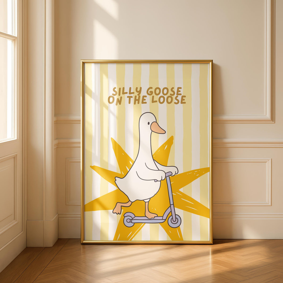 Silly Goose Print - Why so serious goose - Quirky Animal Wall Art