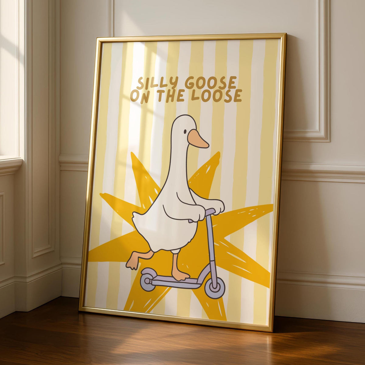 Silly Goose Print - Why so serious goose - Quirky Animal Wall Art