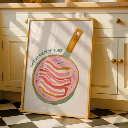 Funny Bacon Kitchen Print - Typography Art - Kitchen Quotes - Colourful Kitchen Decor - Digital Download - Print at Home