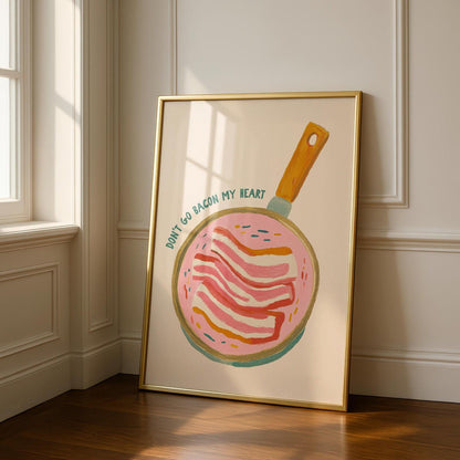 Funny Bacon Kitchen Print - Typography Art - Kitchen Quotes - Colourful Kitchen Decor - Digital Download - Print at Home