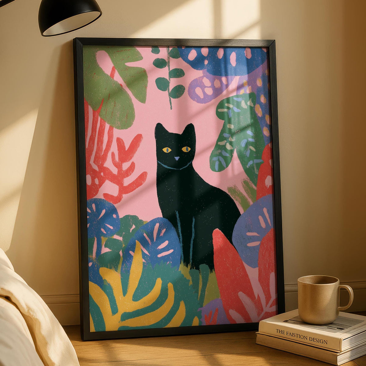 Black Cat Art Print - Colourful Prints - Cat Lover -