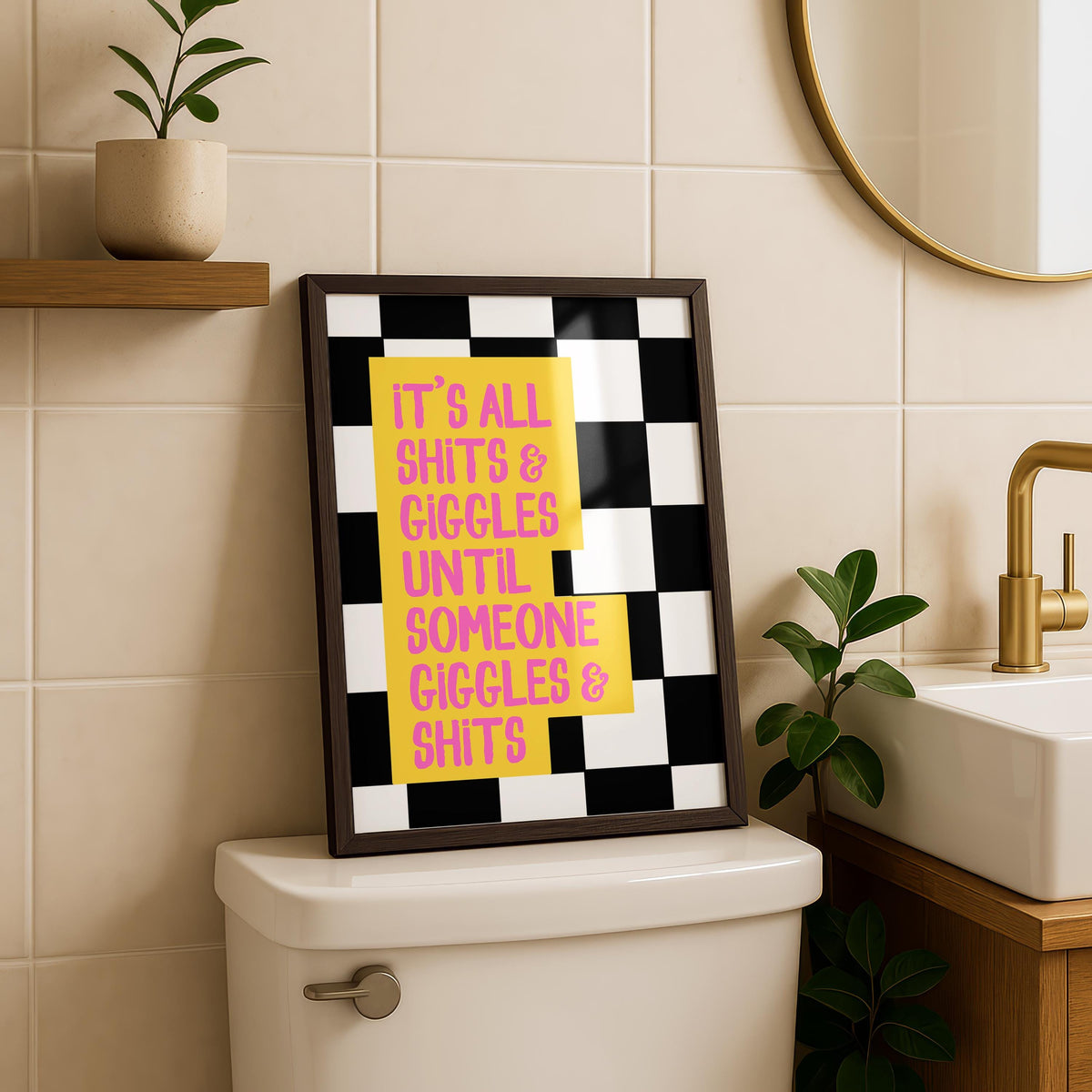 Funny Bathroom Wall Art Print - Sweary Poster - Shits and Giggles Quote