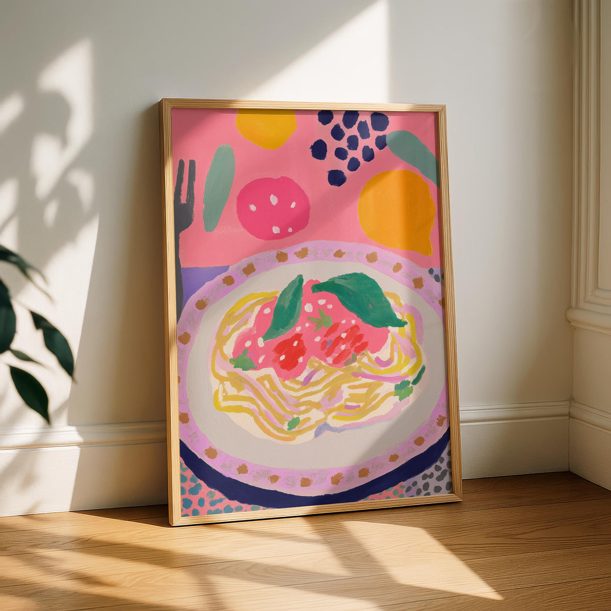 Pasta Night Kitchen Print - Tell Me When - Colorful Food Poster Art - Funny Food