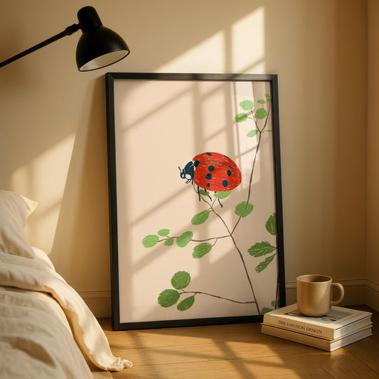 Ladybird Wall Art - Animal Prints - Beetle Art - Minimalist Poster