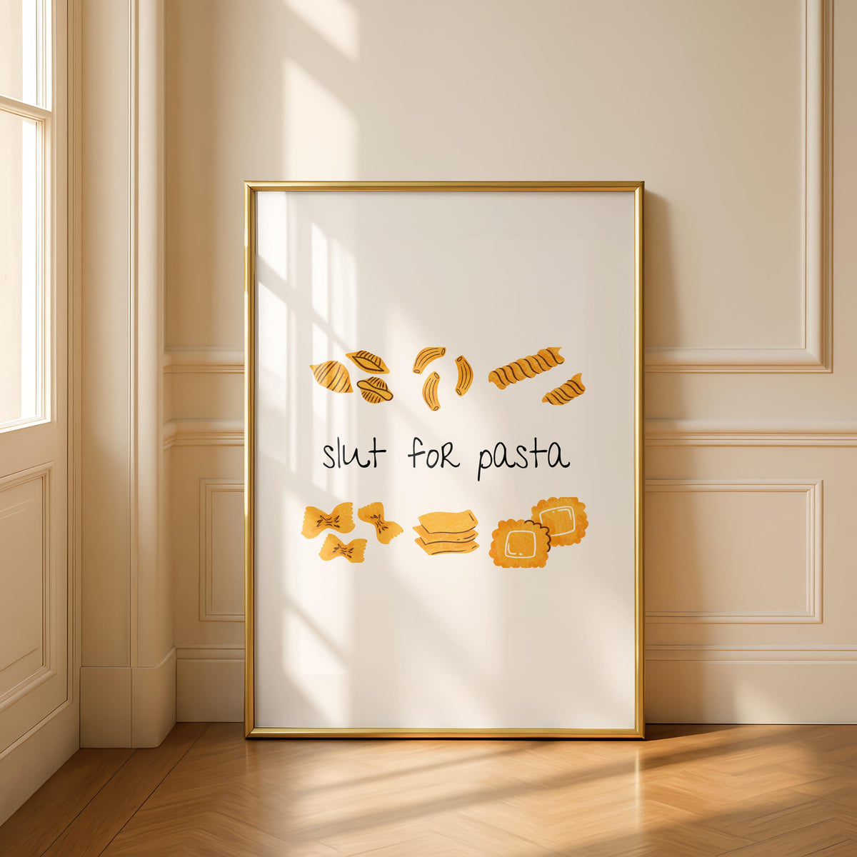 Pasta Slut - Kitchen Print - Funny Food Poster Art