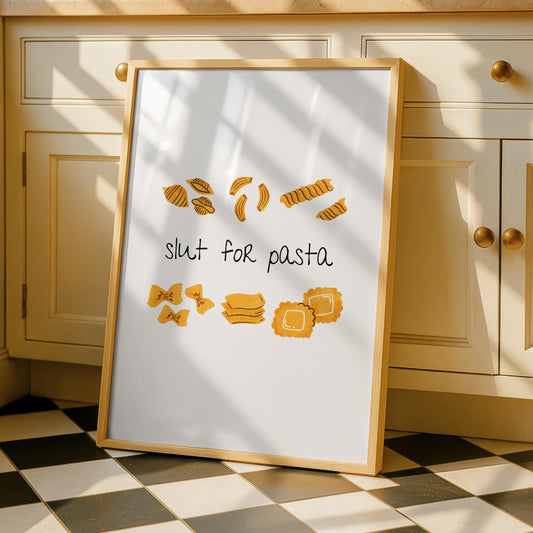 Pasta Slut - Kitchen Print - Funny Food Poster Art