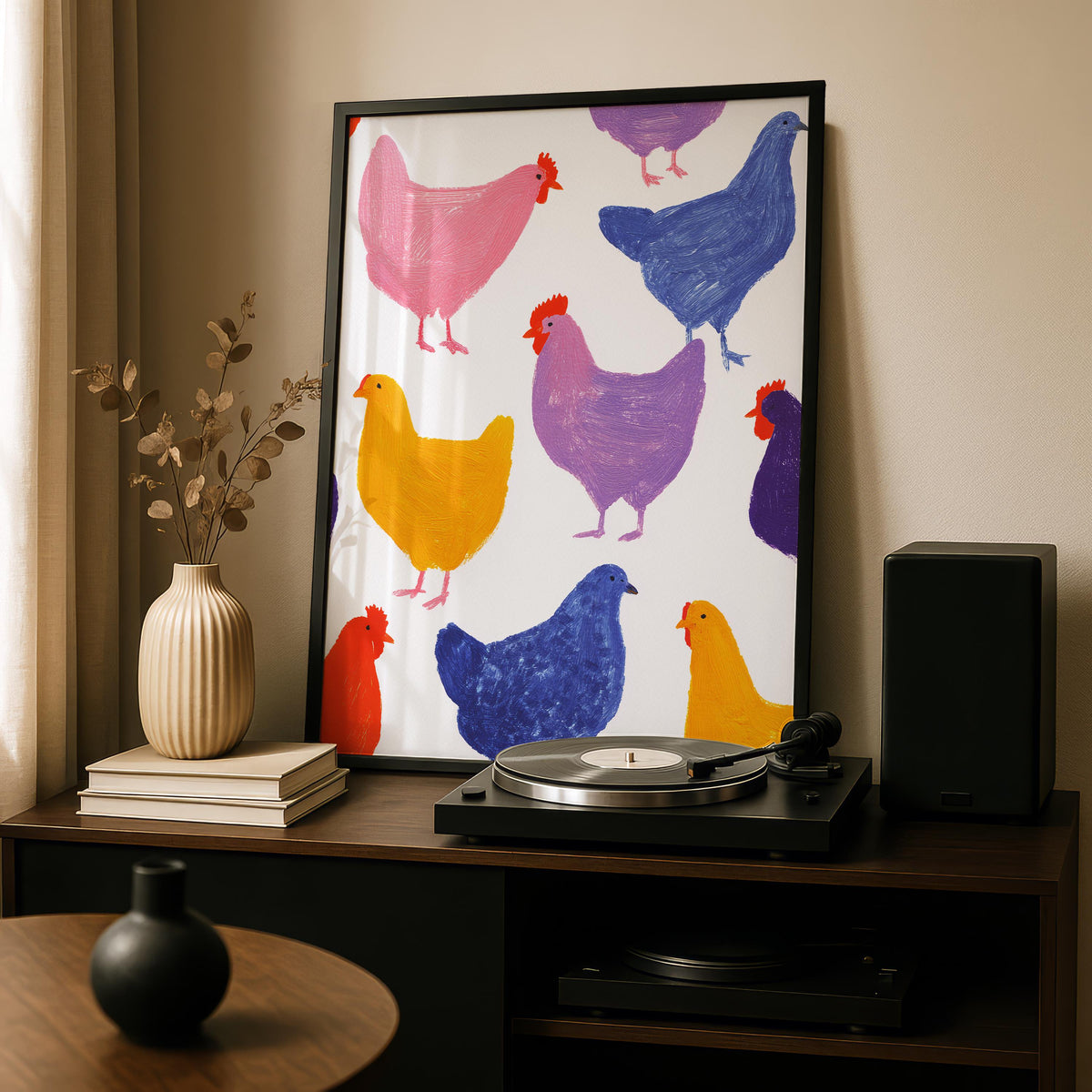 Chicken Art Print - Colourful Prints - Kitchen Decor - Dining Room