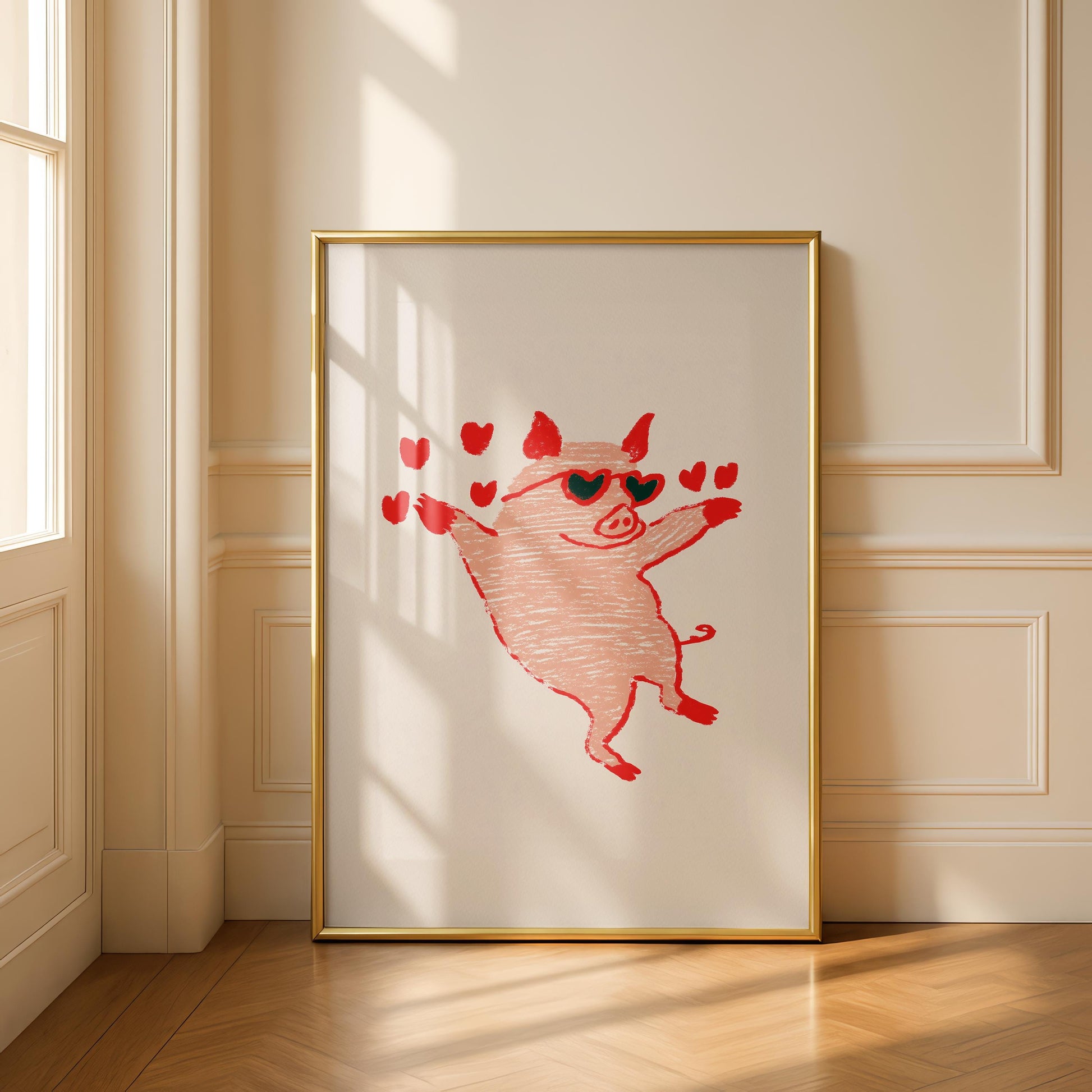 Funny pig Print - kitchen wall art - farm house decor -