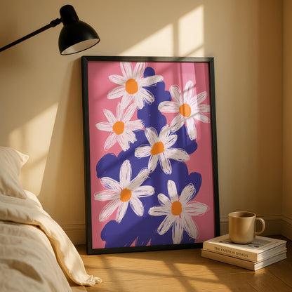 Flowers print - daisy print - colourful wall art - Paintings