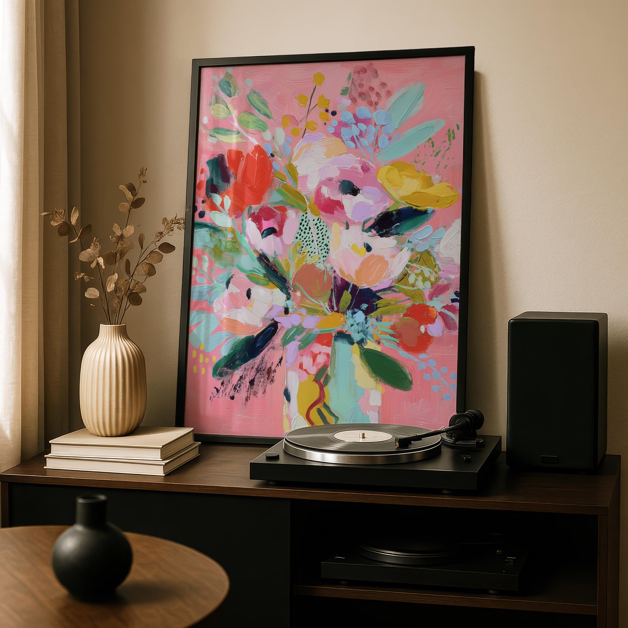 Flower bouquet print - abstract print - colourful wall art - Paintings