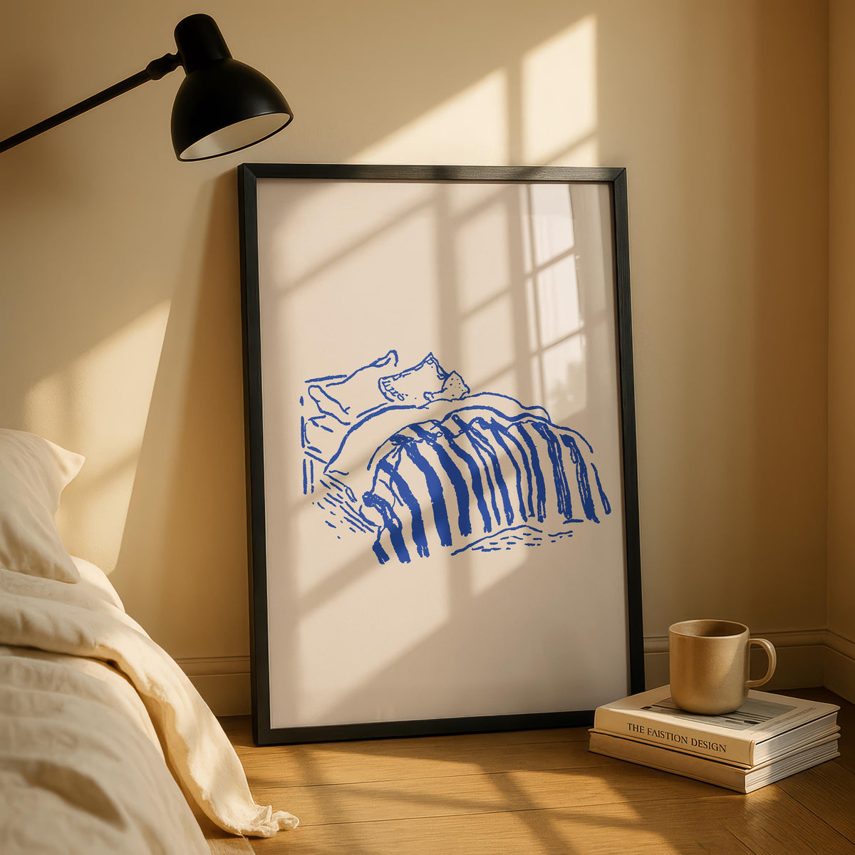 Bedroom Print - Minimalist Art - Bedroom Sketch Print - Bed Poster - Cute bedroom Decor