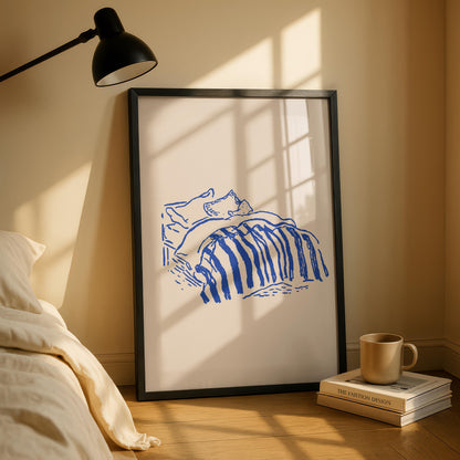 Bedroom Print - Minimalist Art - Bedroom Sketch Print - Bed Poster - Cute bedroom Decor