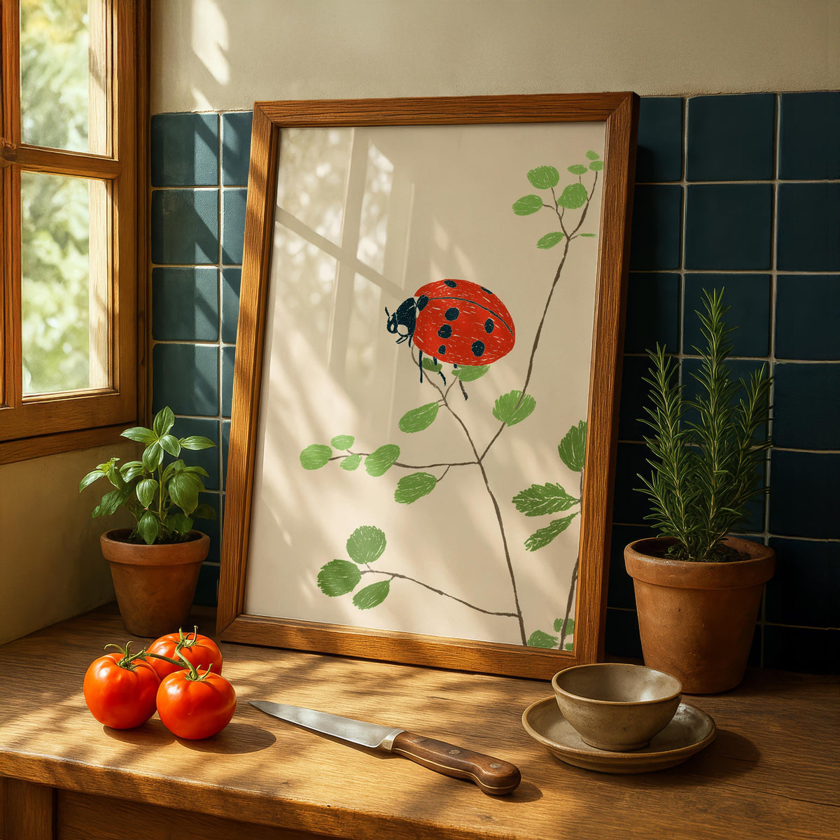 Ladybird Wall Art - Animal Prints - Beetle Art - Minimalist Poster
