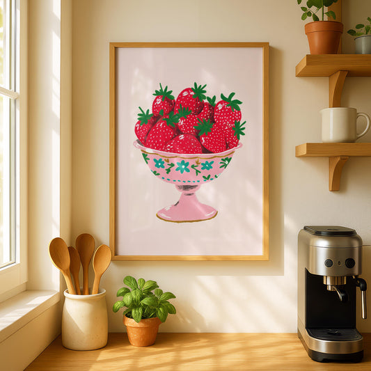 Strawberry Prints - Kitchen Decor - Dining decor Prints - Kitchen Decor