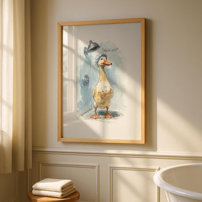 Funny duck Bathroom Art Print - Cheeky Home Decor - Prints for bathroom - Shower Wall Art - Bathroom Wall Decor