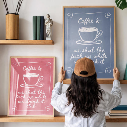 Coffee club - Sweary Prints - Kitchen Decor - Funny Wall Art - Coffee Station Prints
