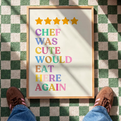 Funny Kitchen Review Print – Chef Gift - Cooking Decor - Prints for Kitchen