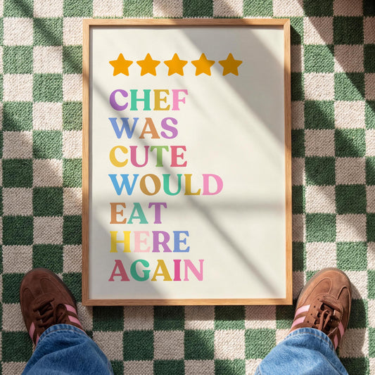Funny Kitchen Review Print – Chef Gift - Cooking Decor - Prints for Kitchen