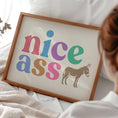 Load image into Gallery viewer, Nice Ass Print - Funny Donkey Bathroom Art – Cheeky Toilet Decor - Colourful WC Sign
