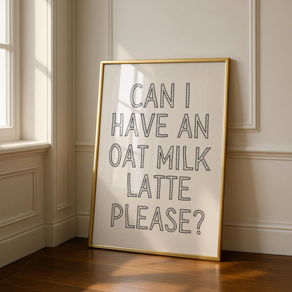 Oat Milk Art - Coffee prints - Kitchen Decor - Stripes Art - Coffee Station Prints