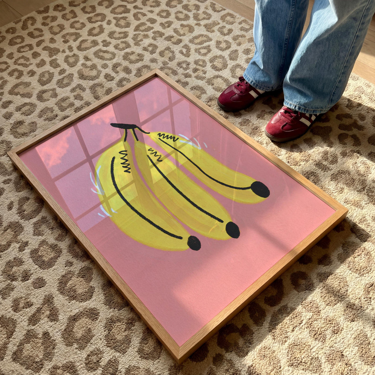 Colorful Banana Kitchen Print, Fun Bright Wall Art Poster