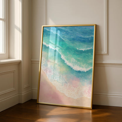 Ocean Wave Bathroom Art Print – Coastal Beach Decor