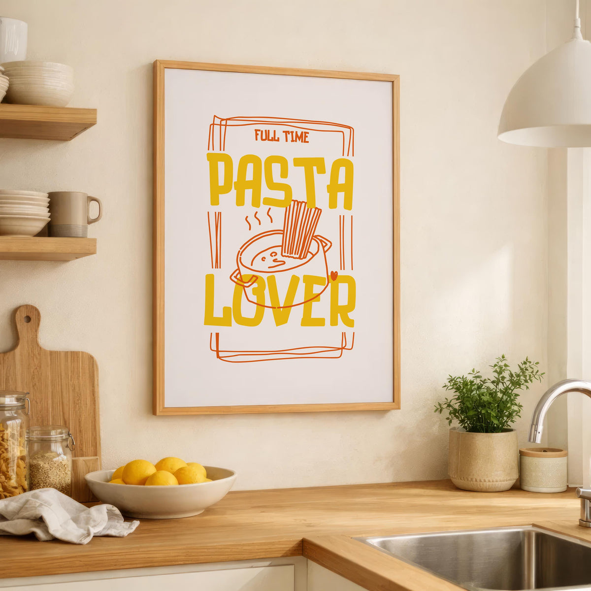 Pasta Kitchen Print - Colourful Food Poster Art - Pasta Lover - Spaghetti