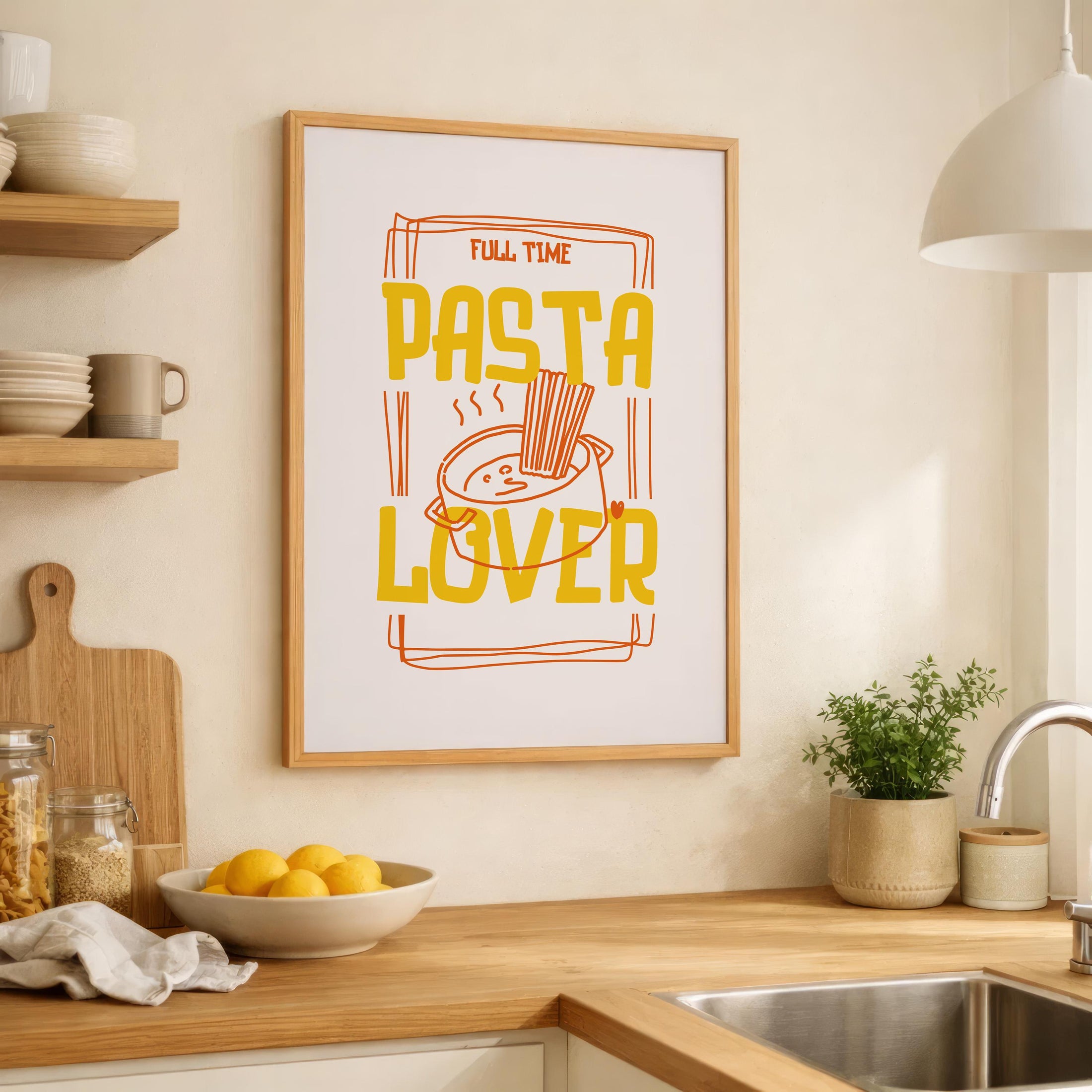 Pasta Kitchen Print - Colourful Food Poster Art - Pasta Lover - Spaghetti