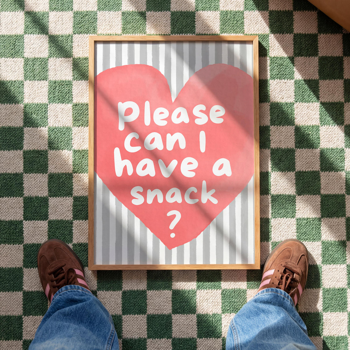 Can I have a snack | Funny Wall Art | Snacks Typography Decor | Family Poster | Stripey Prints