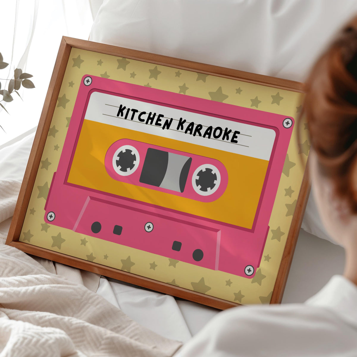 Kitchen Decor | Kitchen Karaoke | Cassette Art | Eclectic Poster | Bright Decor