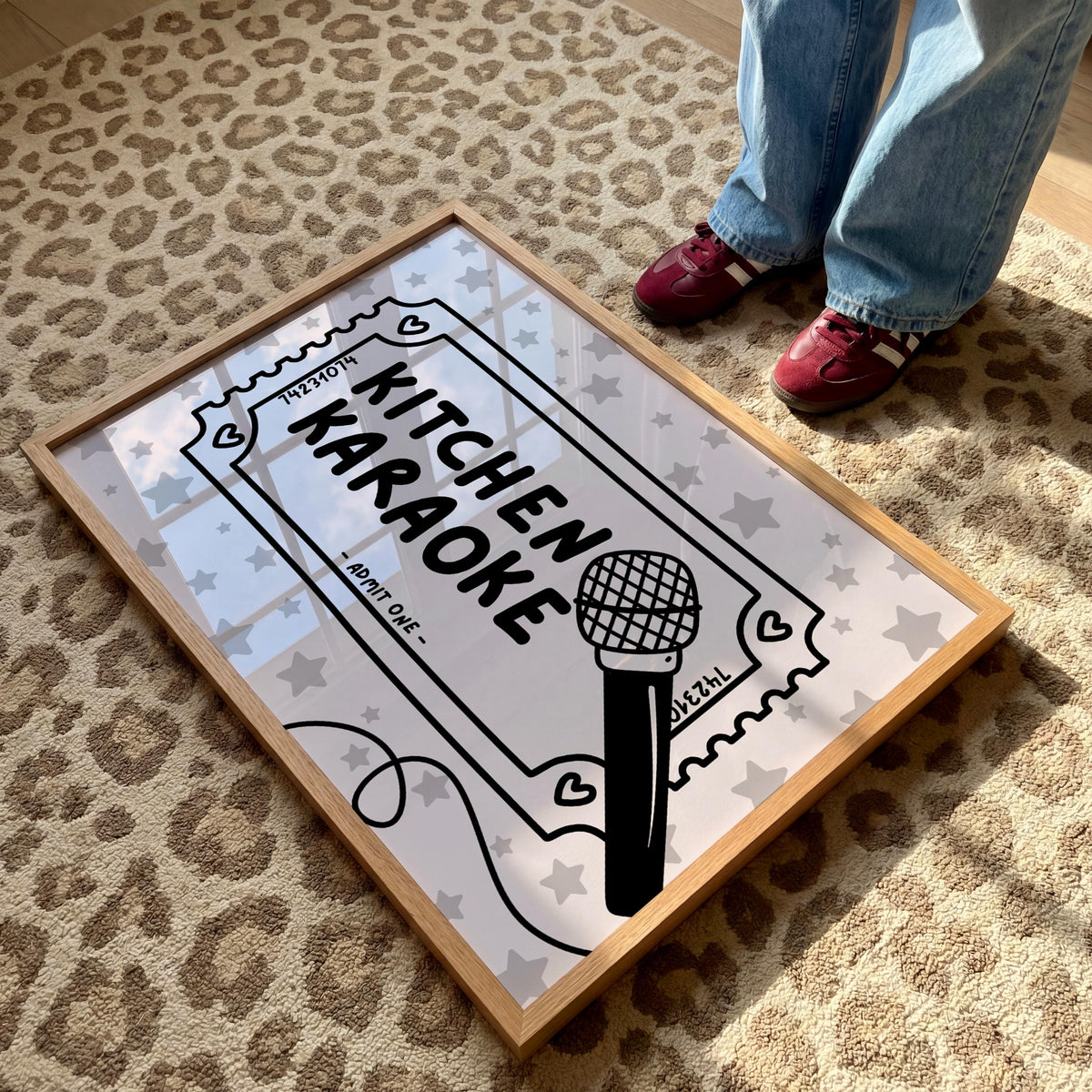 Kitchen Decor | Kitchen Karaoke | Cassette Art | Eclectic Poster | Bright Decor