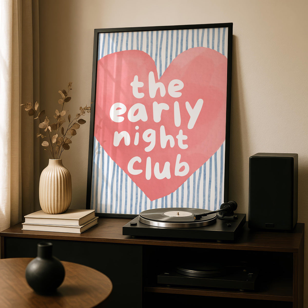 Blue Bedroom Print - Early Night Print - Above Bed Poster - Funny bedroom Decor
