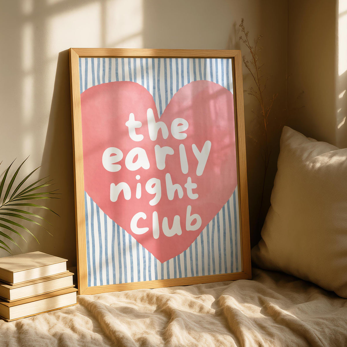 Blue Bedroom Print - Early Night Print - Above Bed Poster - Funny bedroom Decor
