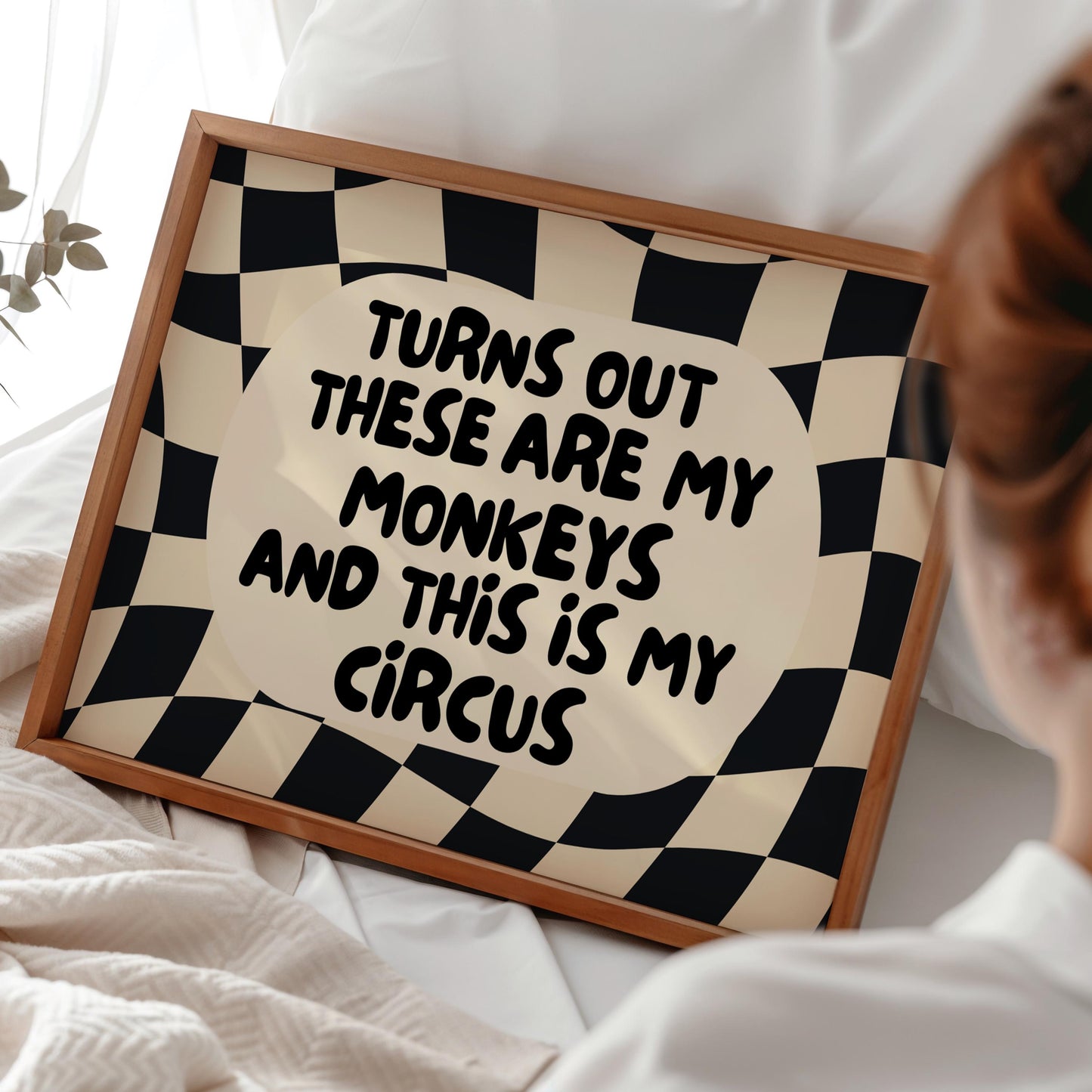 Funny Wall Art Print - Family Prints - Checkered Poster - Alternative Home Decor - Unwelcome Sign - Landscape