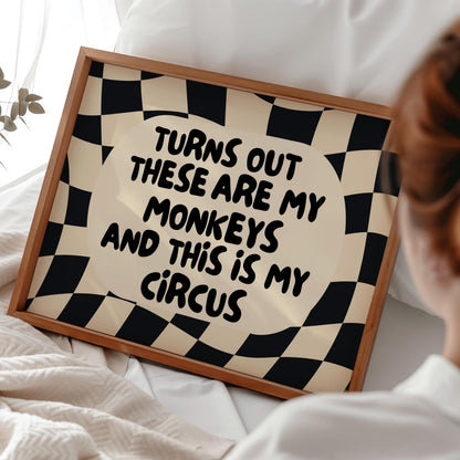 Funny Wall Art Print - Family Prints - Checkered Poster - Alternative Home Decor - Unwelcome Sign - Landscape