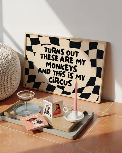 Funny Wall Art Print - Family Prints - Checkered Poster - Alternative Home Decor - Unwelcome Sign - Landscape