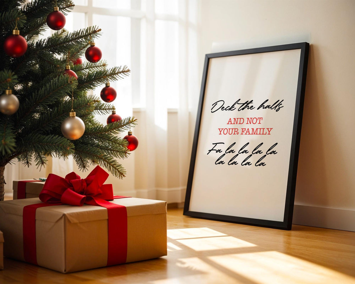 Deck the Halls Wall Art Print - Funny Xmas Decor - Christmas Poster - Christmas Home Decor