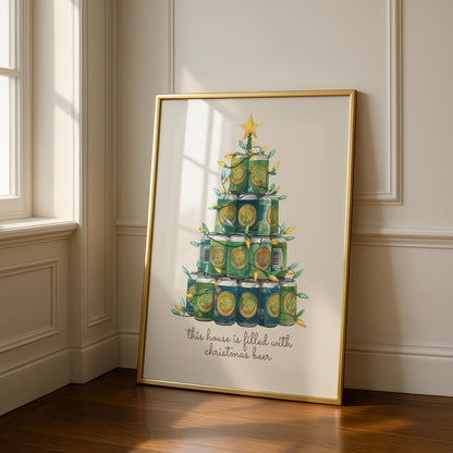 Xmas Beer Adult Wall Art Print - Funny Xmas Decor - Christmas Poster - Christmas Home Decor - christmas beer