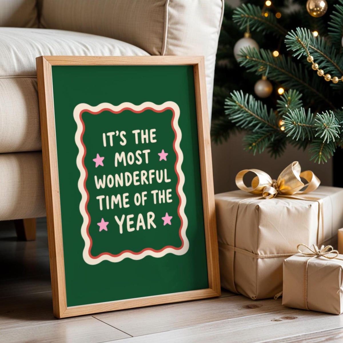 Wonderful time of the year Wall Art Print - Dopamine Christmas- Festive Prints - Fun Xmas Decor - Christmas Poster