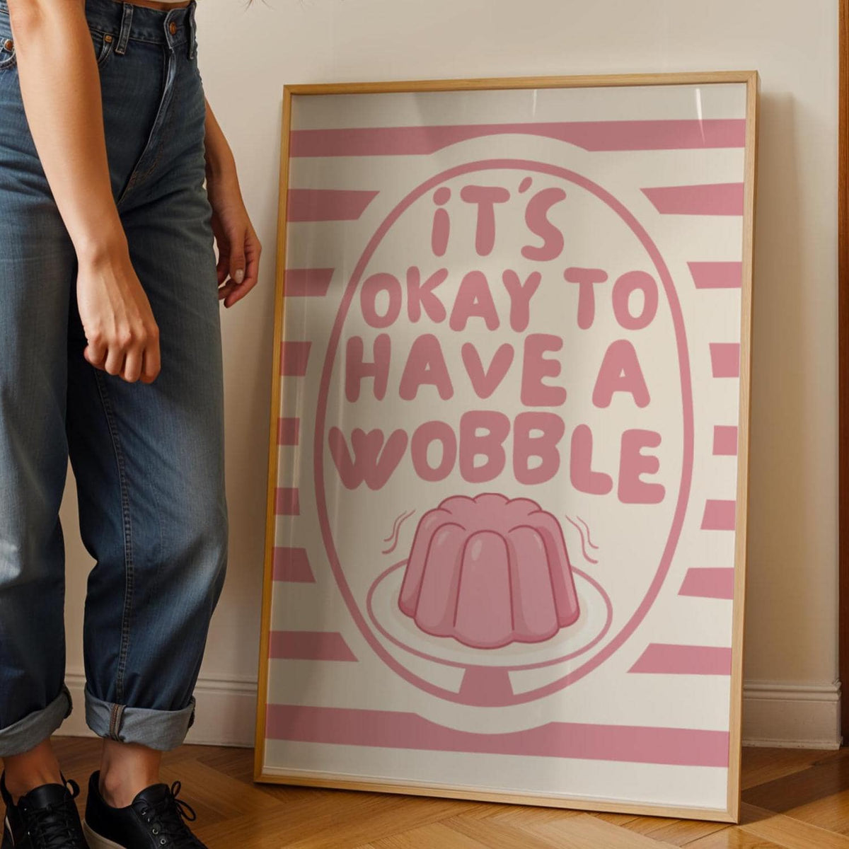 Wobble - Mental Health Art - Kitchen Decor - Bright Modern Print - Fun posters - Food Poster