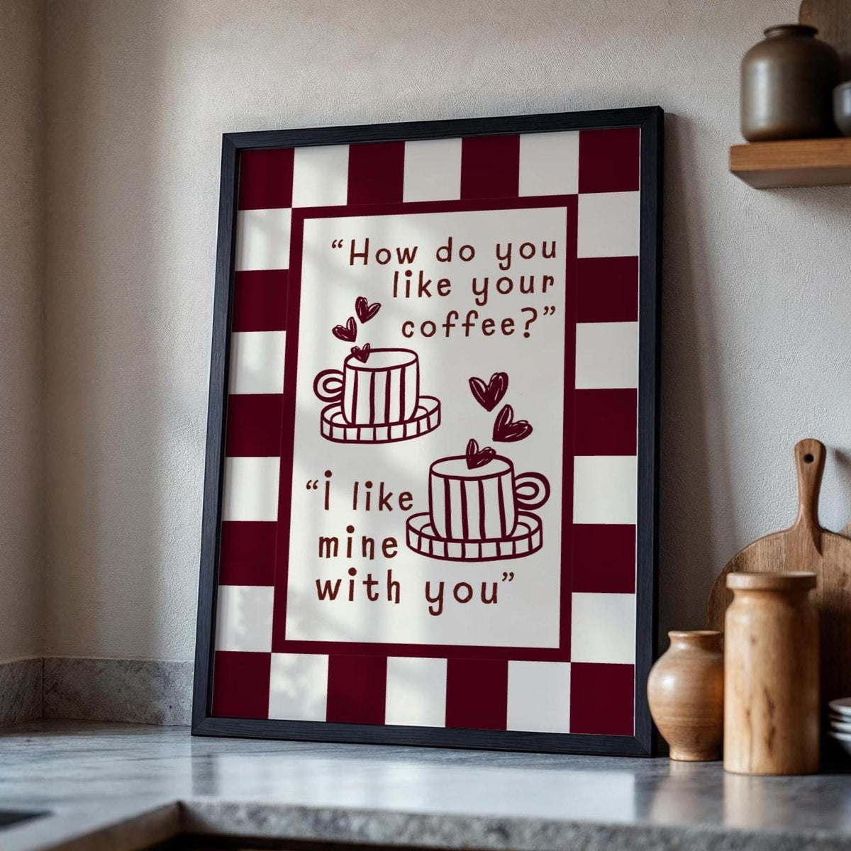 Coffee Kitchen Print - Cute coffee Art - Love Prints