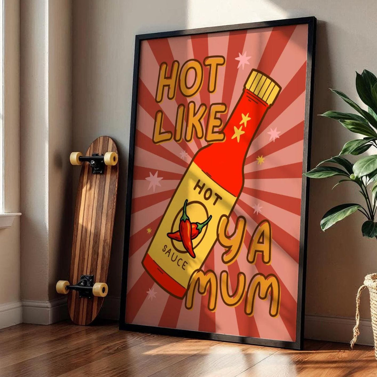 Hot Sauce Kitchen Print - Colourful Dining Room Poster - Funny wall art